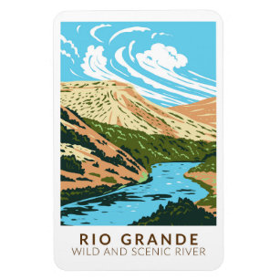 Rio Grande Wild and Scenic River Vintage  Magnet