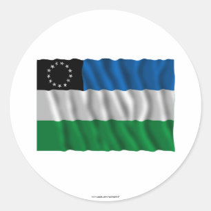 Río Negro waving flag Classic Round Sticker