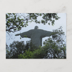 rio redeemer behind postcard