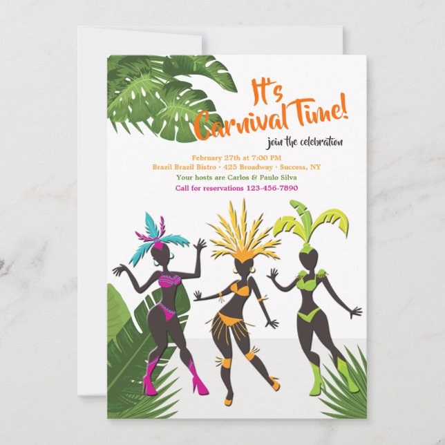 Rio Samba Party Invitations (Front)