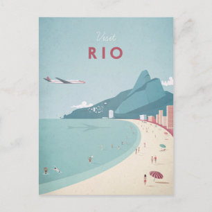 Rio Vintage Travel Poster - Art Postcard