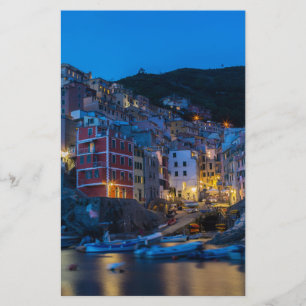 Riomaggiore at night Cinque Terre Liguria Italy