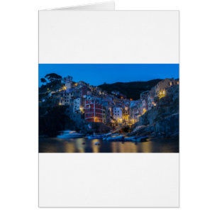 Riomaggiore at night Cinque Terre Liguria Italy