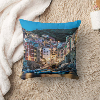 Riomaggiore Cinque Terre La Spezia Italy Panorama Cushion