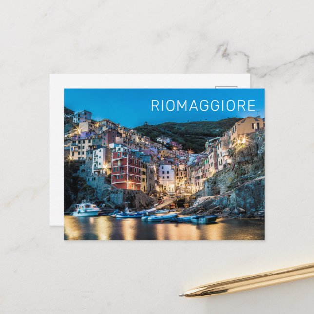 Riomaggiore Cinque Terre La Spezia Italy Panorama Holiday Postcard (Front/Back In Situ)