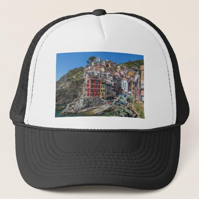 Riomaggiore Cinque Terre Liguria Italy Trucker Hat (Front)