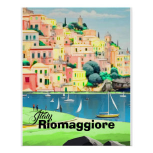 Riomaggiore Italy Travel Postcard Travel Memory Poster