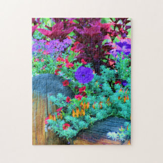 Riot Colour Denver Botanical Gardens Fence Flowers Jigsaw Puzzle