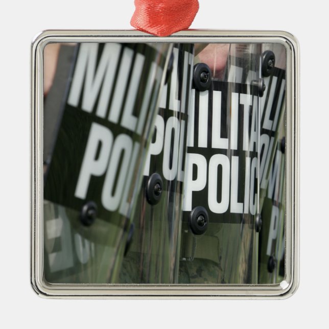Riot control formation metal ornament (Front)