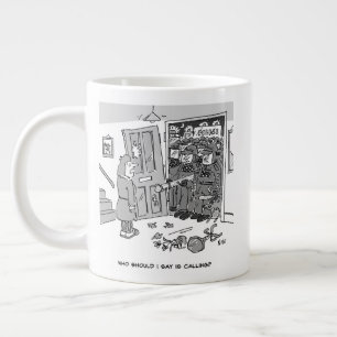 Riot Police Raid a Property - Funny Police Theme Large Coffee Mug