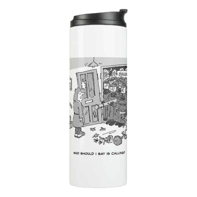 Riot Police Raid a Property - Funny Police Theme Thermal Tumbler (Rotated Left)