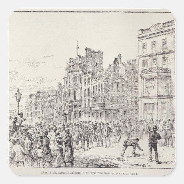 Riots in the West End of London Square Sticker (Front)