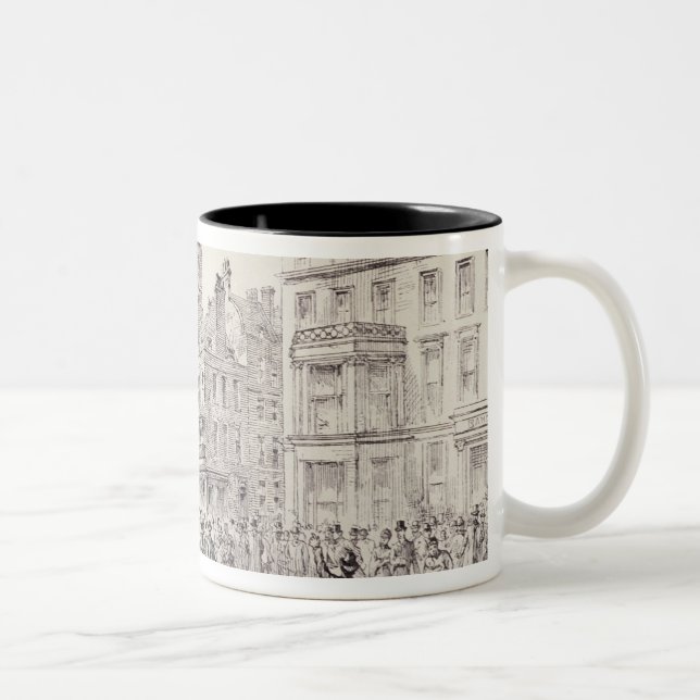 Riots in the West End of London Two-Tone Coffee Mug (Right)