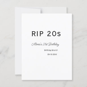 RIP 20s 21st birthday simple minimal brunch date n Postcard