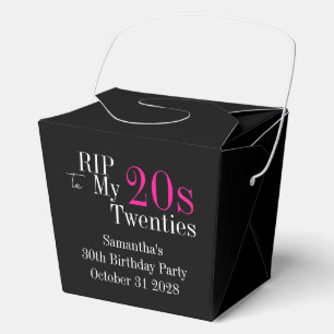 RIP 20s 30th Birthday Party Black Pink Favour Box
