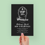 RIP 20s Black White 30th Birthday Party Invitation<br><div class="desc">These black & white 30th birthday party invitations are the perfect way to show your guests that you're ready to move on from your twenties! The quirky design featuring a gravestone marking 'RIP 20s' on them is sure to get a laugh, and the celebration template is super easy to customise....</div>