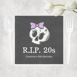 Rip 20s Coquette Aesthetic Bow 30th Birthday Party Napkin