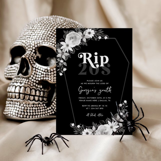 Rip 20s Death to my Youth 30th Birthday Party Invitation (Creator Uploaded)