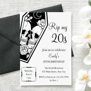 RIP 20s Gothic 30th Birthday Invitation