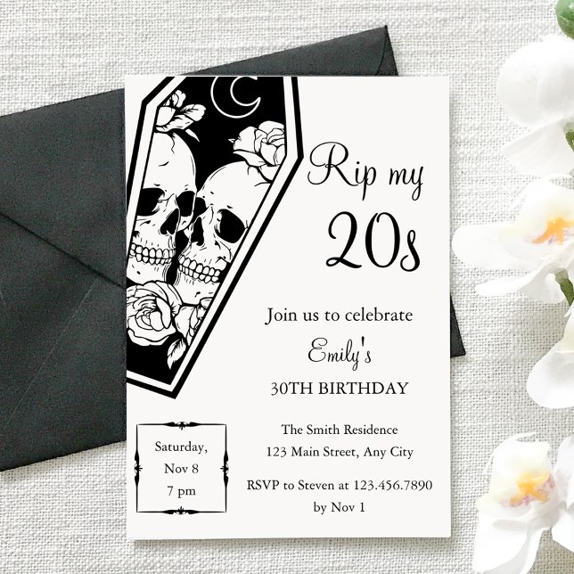 RIP 20s Gothic 30th Birthday Invitation (Creator Uploaded)
