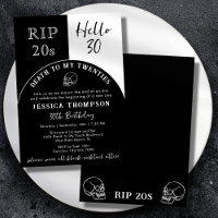 RIP 20s Hello 30 Tombstone Skull 30th Birthday