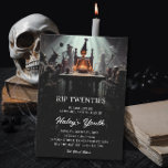 RIP 20s Twenties Funny Skeleton 30th Birthday Invitation<br><div class="desc">This Funny yet spooky design features a spooky birthday theme with a skeleton blowing birthday candles with friends. Personalise the invite with your details and if you want to further re-arrange the style and placement of the text, please press the "Click to customise further" button. For more products in the...</div>