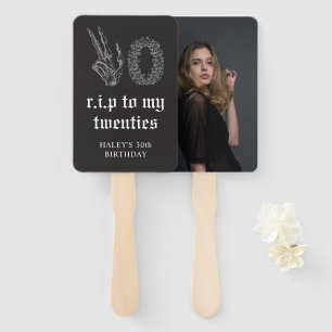RIP 20s Twenties Skeleton Funeral 30th Birthday Hand Fan