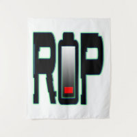 RIP Battery Wall Tapestry