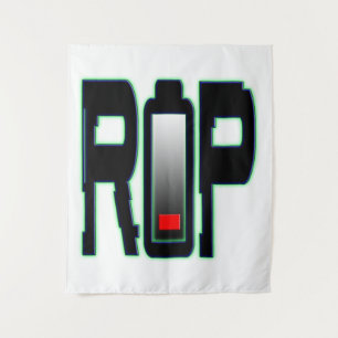 RIP Battery Wall Tapestry