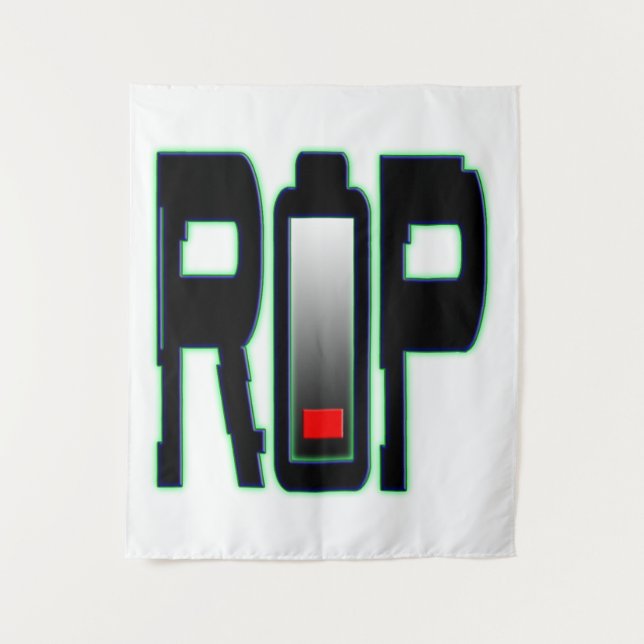 RIP Battery Wall Tapestry (Front)