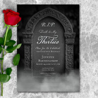 RIP Death to My 30s Grave Birthday Invitation