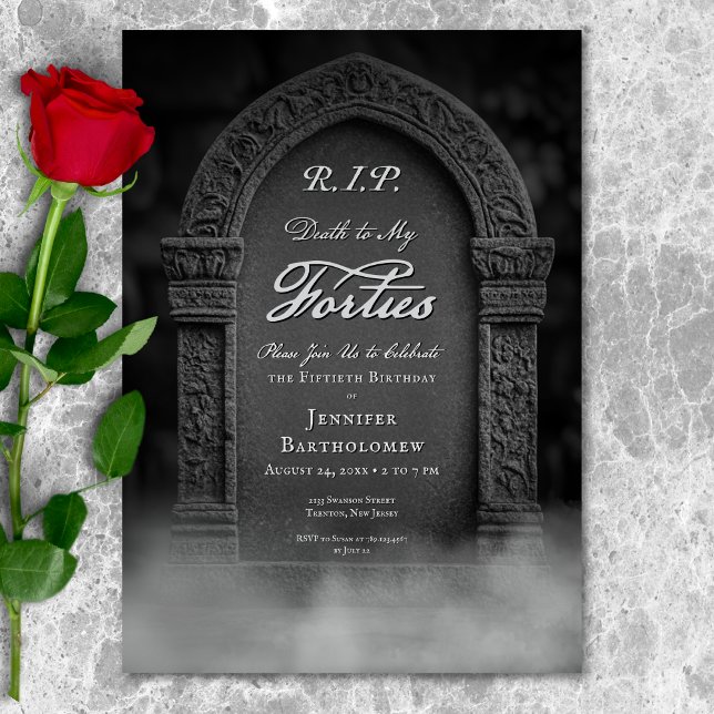 RIP Death to My 40s Grave Birthday Invitation (RIP Death to My 40s Grave Birthday Invitation)