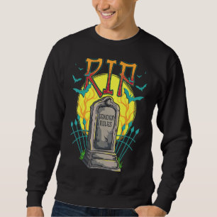 RIP Gender Roles Halloween LGBT Tombstone Nonbinar Sweatshirt