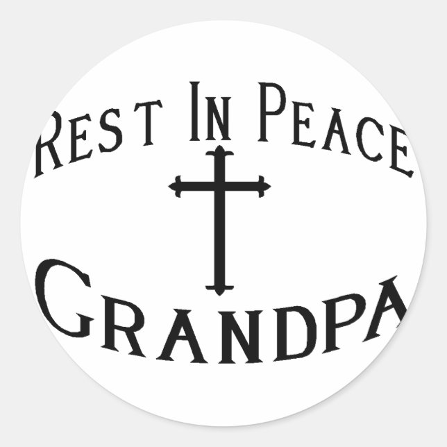 RIP Grandpa Classic Round Sticker (Front)