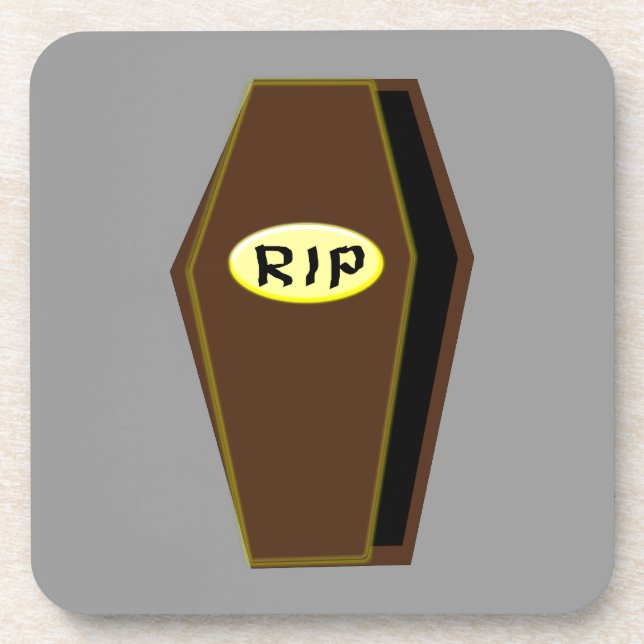 RIP Halloween Coffin of Doom Coaster (Front)