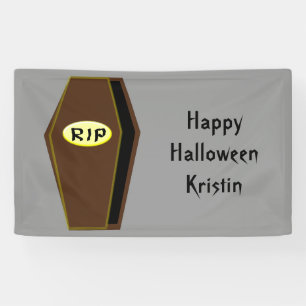 RIP Halloween Coffin of Doom Custom Banner
