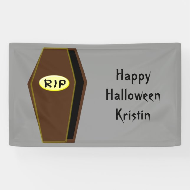 RIP Halloween Coffin of Doom Custom Banner (Horizontal)