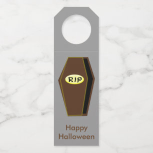 RIP Halloween Coffin of Doom Custom Bottle Hangers