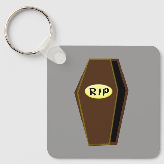 RIP Halloween Coffin of Doom Custom Key Ring (Front)