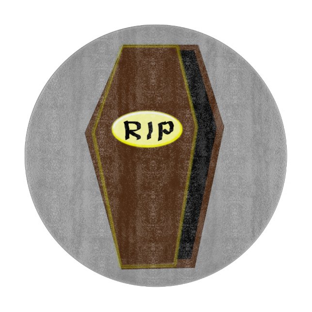 RIP Halloween Coffin of Doom Cutting Board (Front)