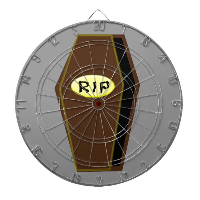 RIP Halloween Coffin of Doom Dart Board (Front)