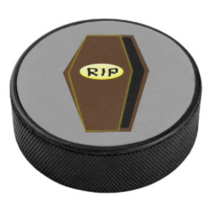 RIP Halloween Coffin of Doom Hockey Puck