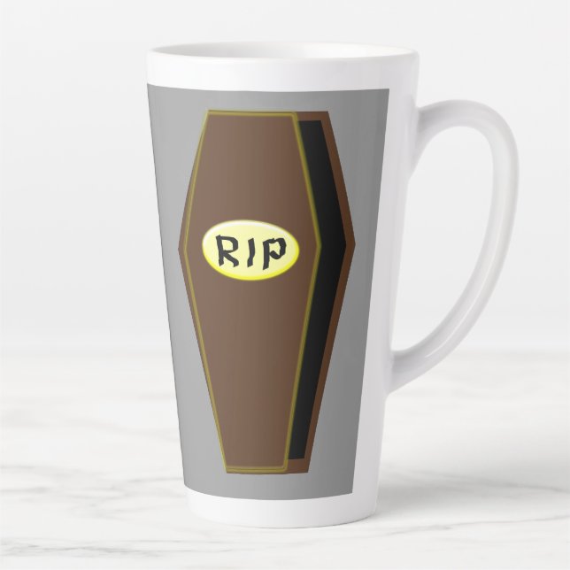 RIP Halloween Coffin of Doom Latte Mug (Right)