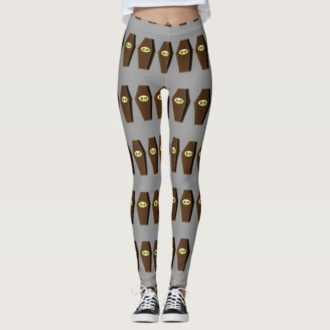 RIP Halloween Coffin of Doom Leggings (Front)