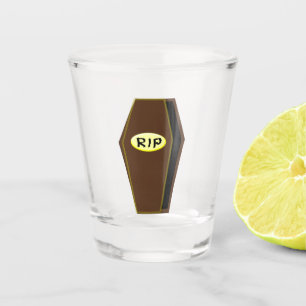RIP Halloween Coffin of Doom Shot Glass