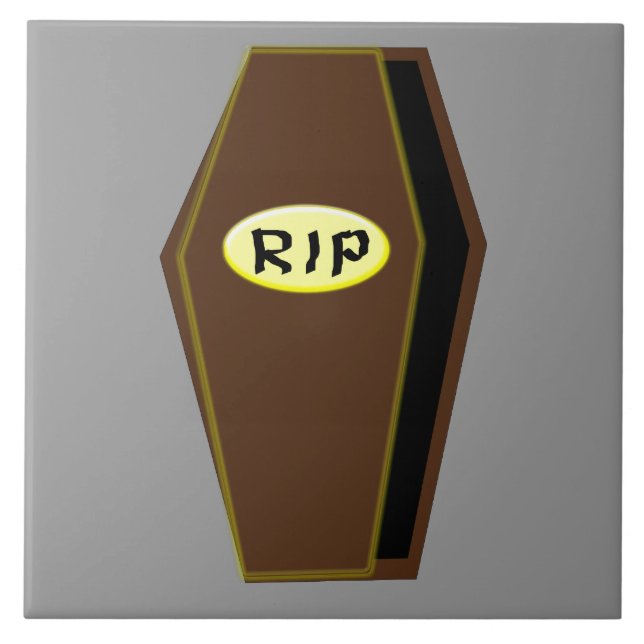 RIP Halloween Coffin of Doom Tile (Front)