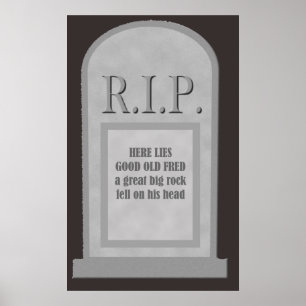 RIP Halloween Here Lies Fred Tombstone Poster