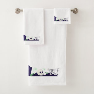 RIP Head Stone and Skulls Bath Towel Set