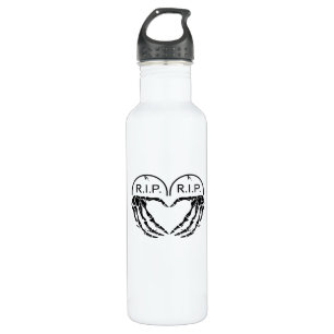 Rip, Heart Shaped Design Made From Gravestones, An 710 Ml Water Bottle