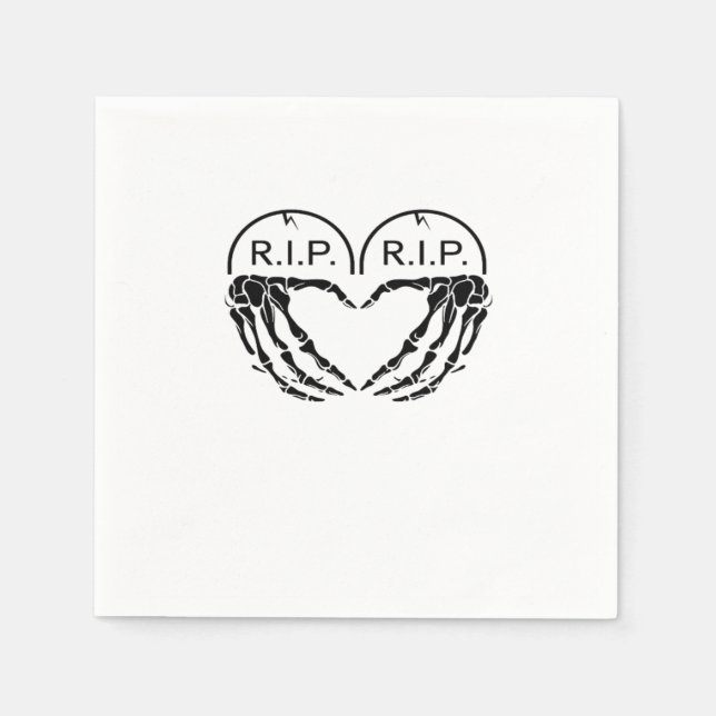 Rip, Heart Shaped Design Made From Gravestones, An Napkin (Front)